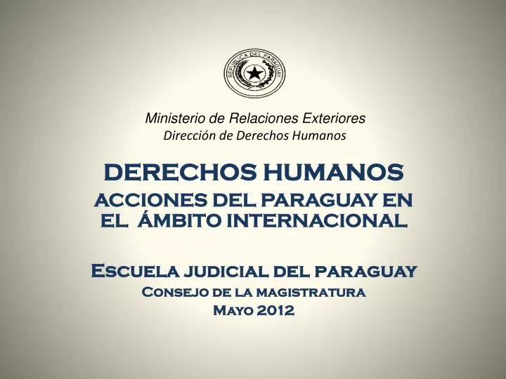 ministerio de relaciones exteriores direcci n de derechos humanos