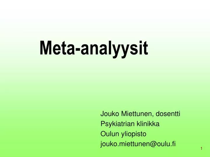 meta analyysit