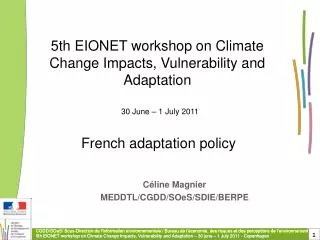 5th EIONET workshop on Climate Change Impacts, Vulnerability and Adaptation