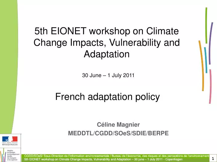 5th eionet workshop on climate change impacts vulnerability and adaptation