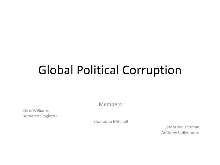 global political corruption