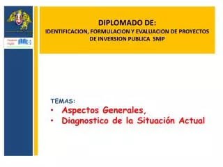 diplomado de identificacion formulacion y evaluacion de proyectos de inversion publica snip