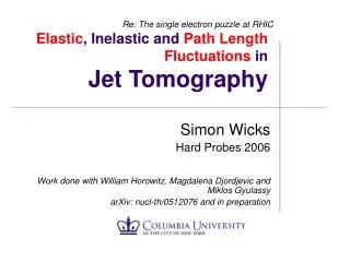Elastic , Inelastic and Path Length Fluctuations in Jet Tomography