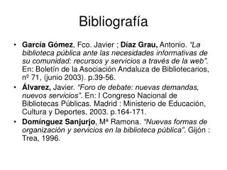 bibliograf a
