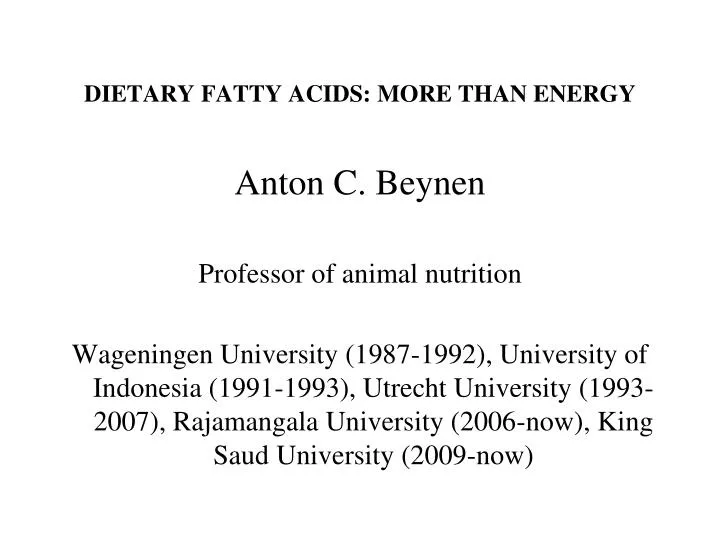 dietary fatty acids more than energy
