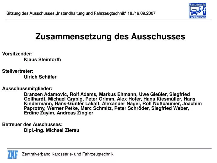 zusammensetzung des ausschusses