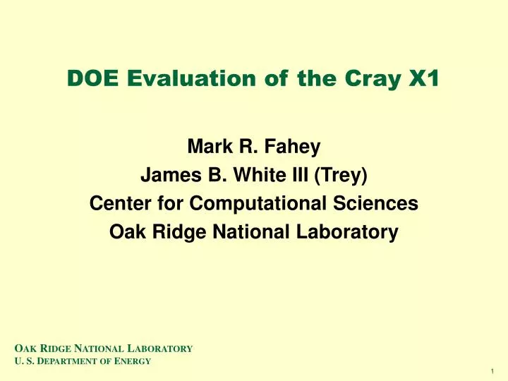 doe evaluation of the cray x1