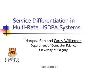 Service Differentiation in Multi-Rate HSDPA Systems