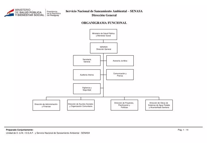 s ervicio nacional de saneamiento ambiental senasa direcci n general organigrama funcional