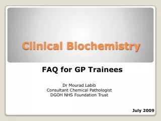 Clinical Biochemistry