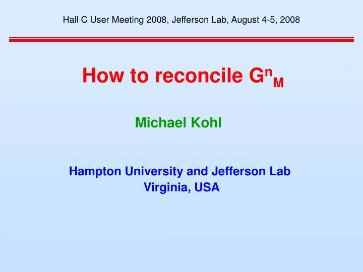 how to reconcile g n m