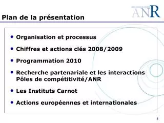 plan de la pr sentation