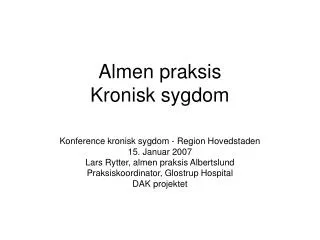almen praksis kronisk sygdom