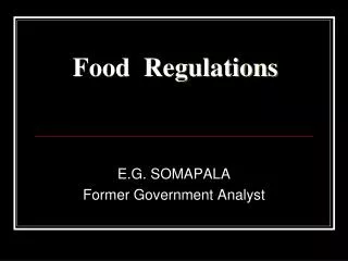 Food Regulations