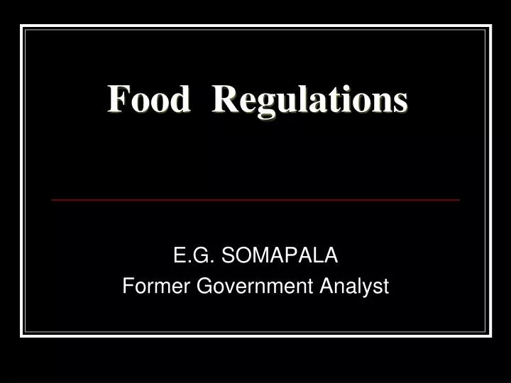 food regulations