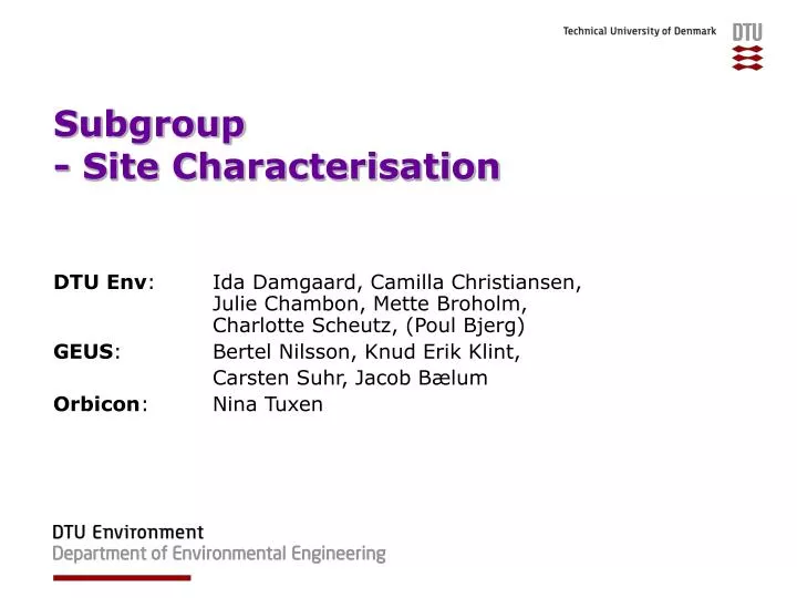 subgroup site characterisation