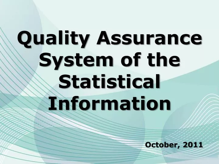 quality assurance system of the statistical information