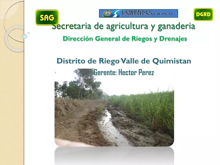 secre taria de agricultura y ganaderia direcci n general de riegos y drenajes