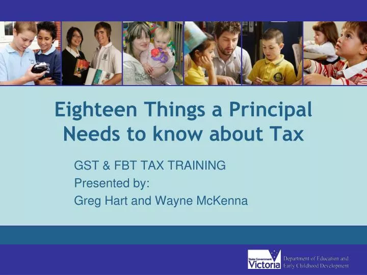 eighteen things a principal needs to know about tax