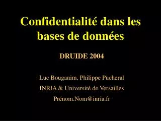 confidentialit dans les bases de donn es