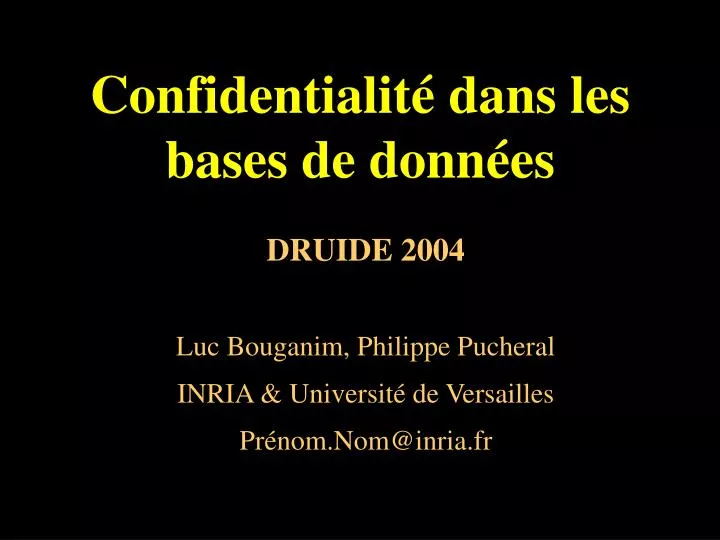 confidentialit dans les bases de donn es