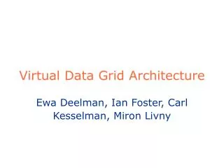 Virtual Data Grid Architecture