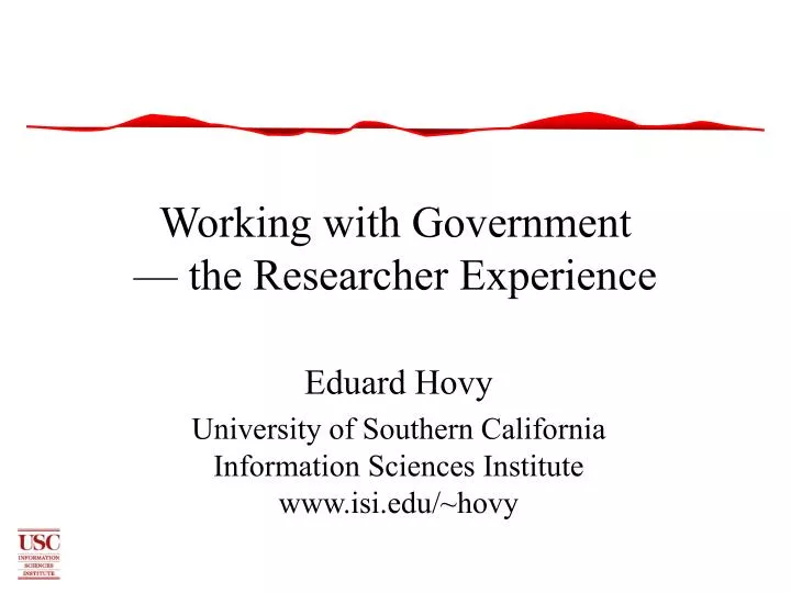 working with government the researcher experience