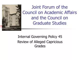 Joint Forum of the Council on Academic Affairs and the Council on Graduate Studies
