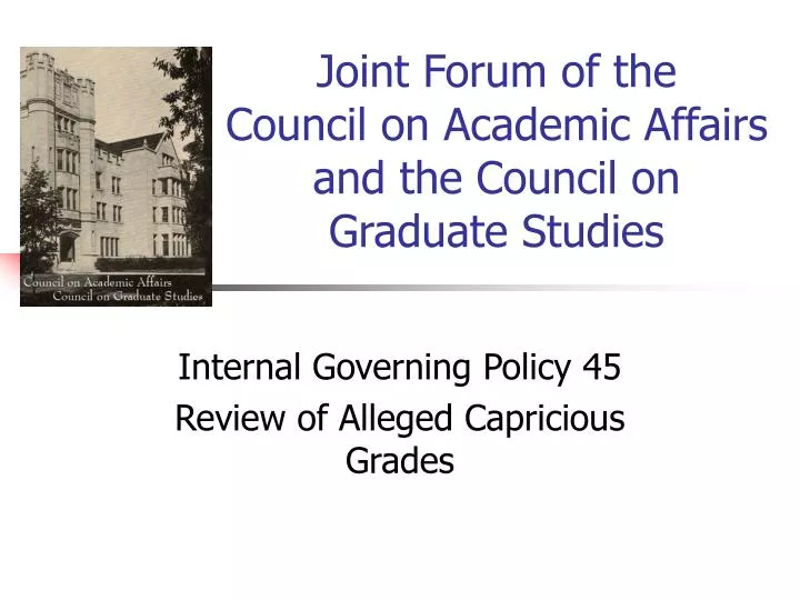 joint forum of the council on academic affairs and the council on graduate studies