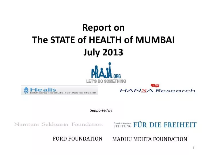 report on the state of health of mumbai july 2013