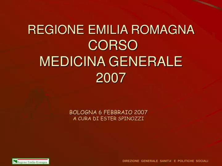 regione emilia romagna corso medicina generale 2007