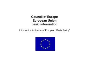 Council of Europe European Union basic information