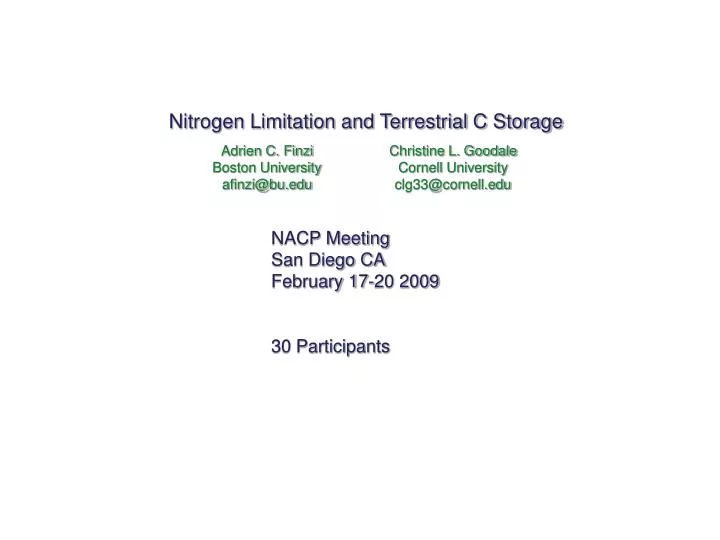 nitrogen limitation and terrestrial c storage