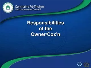 Responsibilities of the Owner/Cox'n
