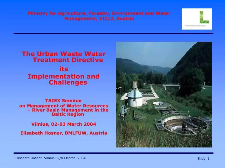 ministry for agriculture forestry environment and water management vii 2 austria