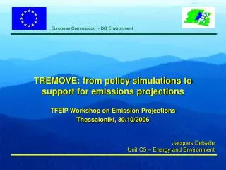 TREMOVE: from policy simulations to support for emissions projections