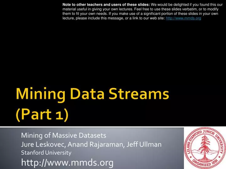mining data streams part 1
