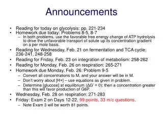 announcements