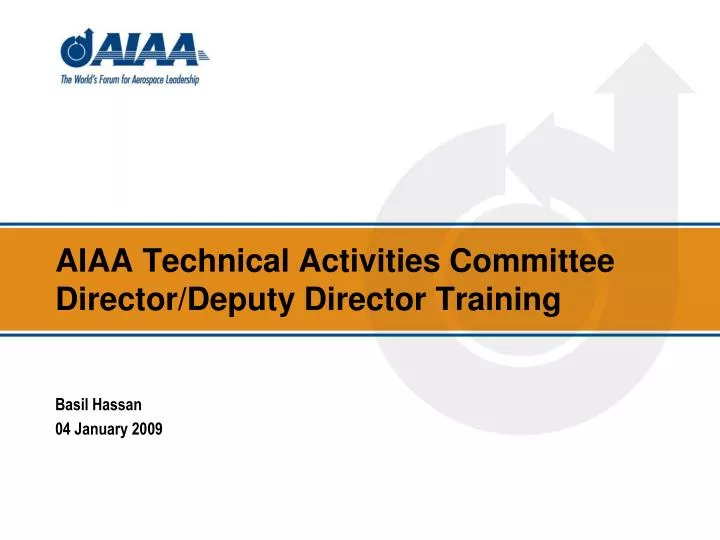 aiaa technical activities committee director deputy director training