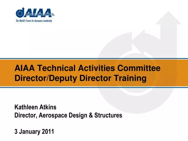 aiaa technical activities committee director deputy director training