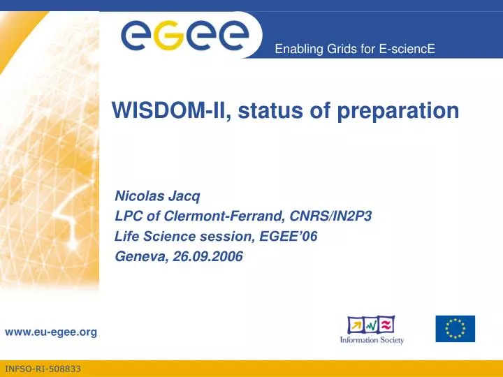 wisdom ii status of preparation