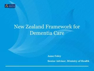 New Zealand Framework for Dementia Care