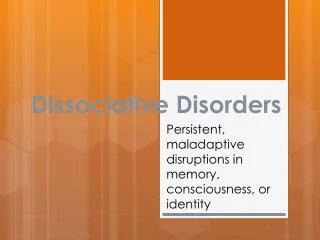 dissociative disorders