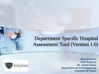 Department Specific Hospital Assessment Tool (Version 1.0)
