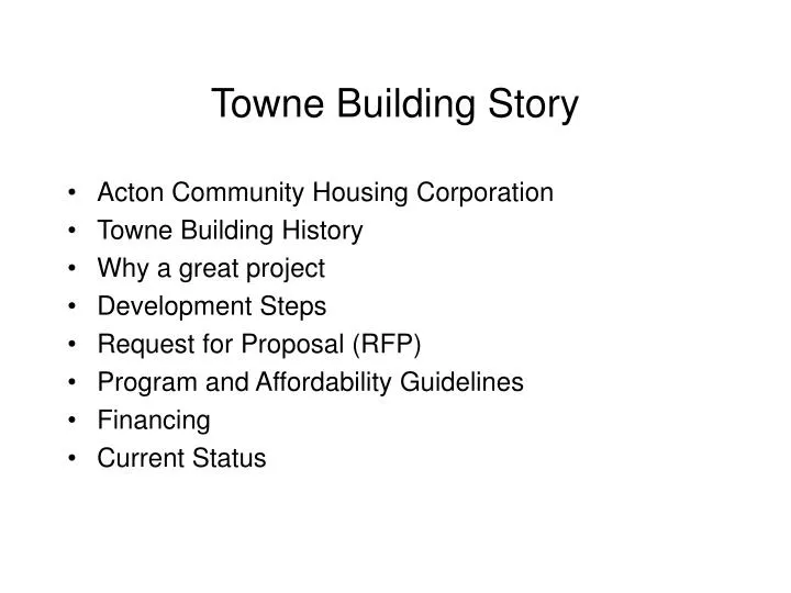 towne building story