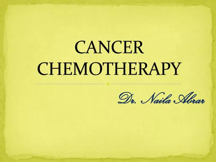 cancer chemotherapy
