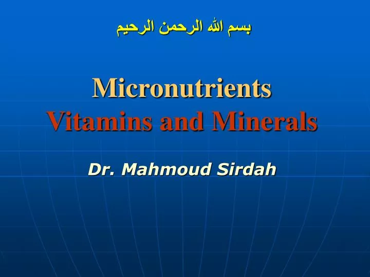 micronutrients vitamins and minerals