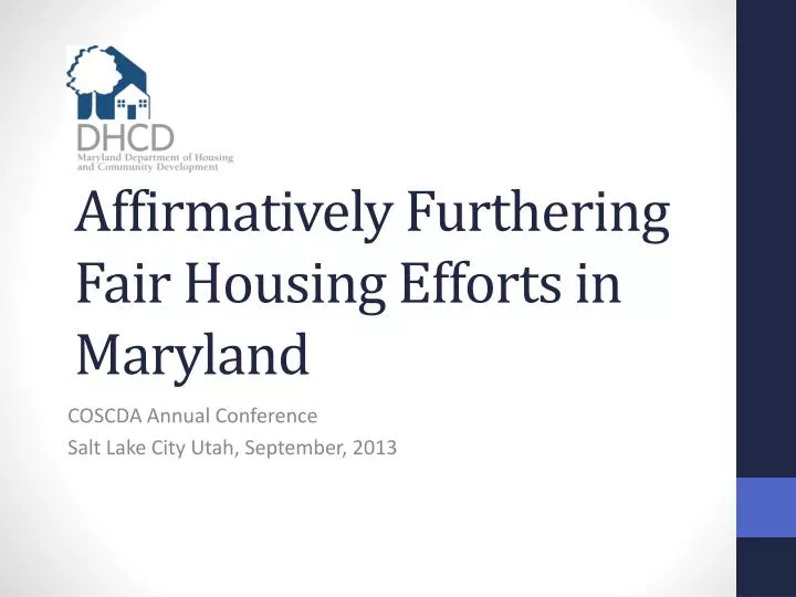 affirmatively furthering fair housing efforts in maryland