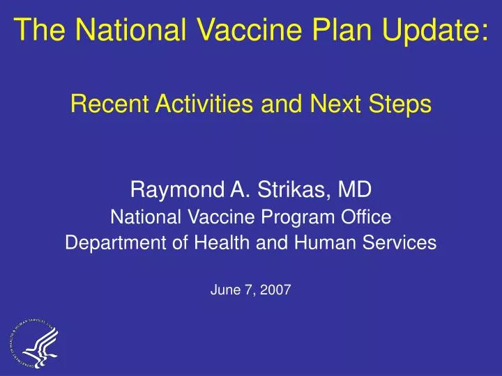 the national vaccine plan update recent activities and next steps