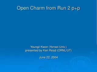 Open Charm from Run 2 p+p